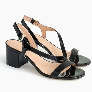 J.Crew | Black Patent Leather Sandals